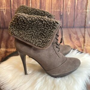 Price Shoes Women’s Stylish Ankle Boots Platform Round Toe Heels Boots Brown 8.5